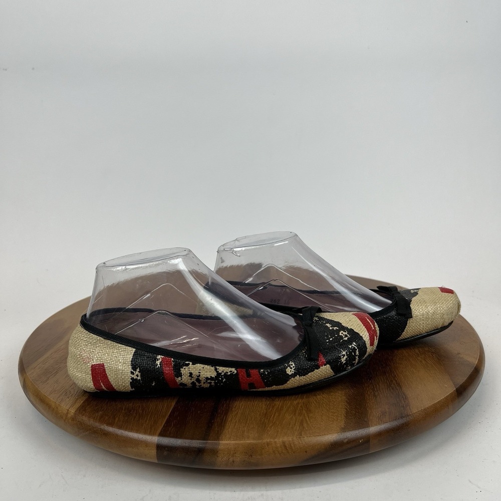 Womens Alaia Paris Barneys New York Vintage Raffia Logo Ballet Flats Size EU 36